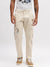 Iconic Men Beige Solid Relaxed Fit Trouser