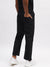 Iconic Men Black Solid Relaxed Fit Trouser