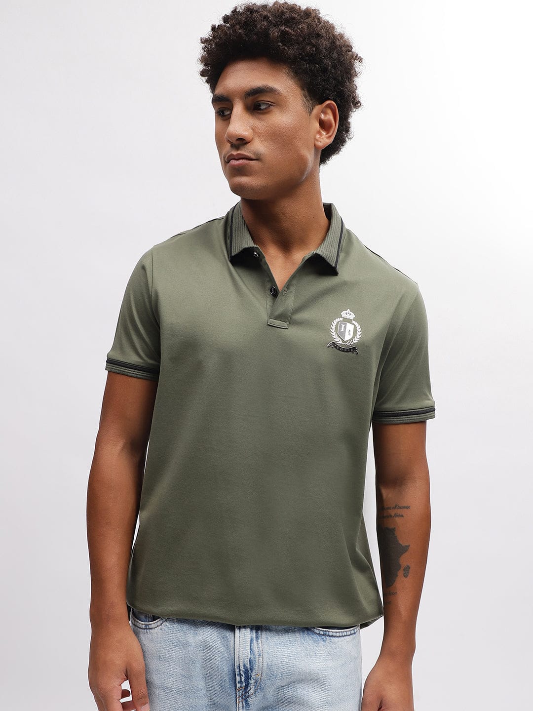 Iconic Men Green Polo Polo Tshirt