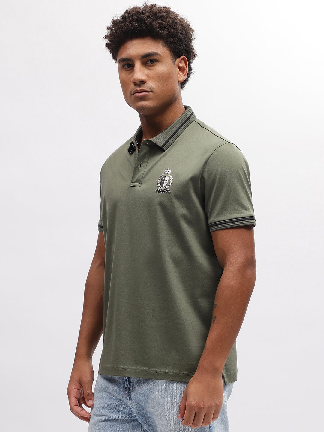 Iconic Men Green Polo Polo Tshirt