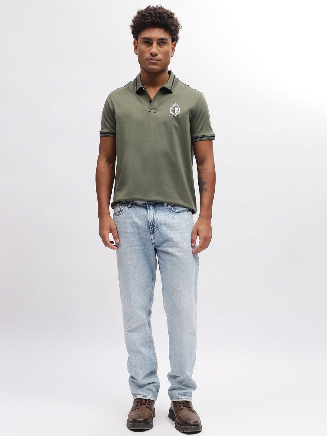 Iconic Men Green Polo Polo Tshirt