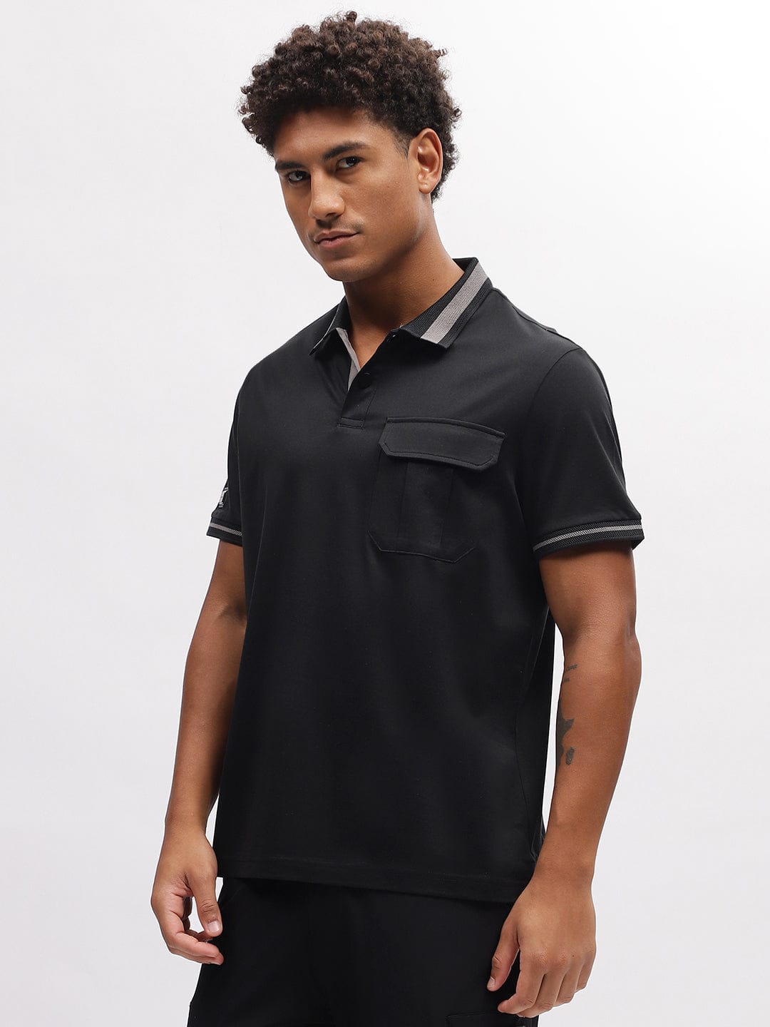 Iconic Men Black Polo Polo Tshirt