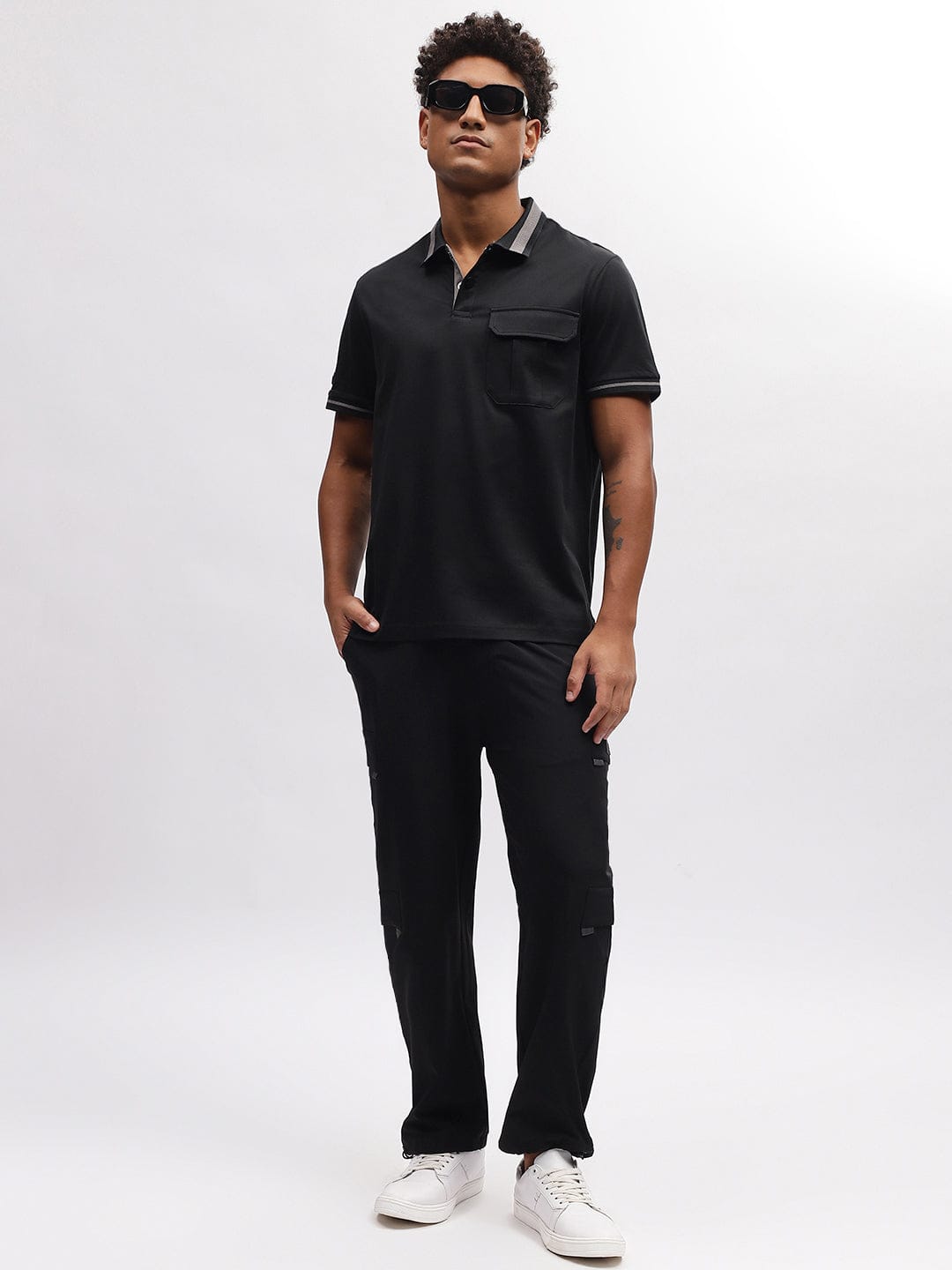Iconic Men Black Polo Polo Tshirt