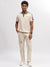 Iconic Men Beige Solid Polo Collar Short Sleeves T-Shirt
