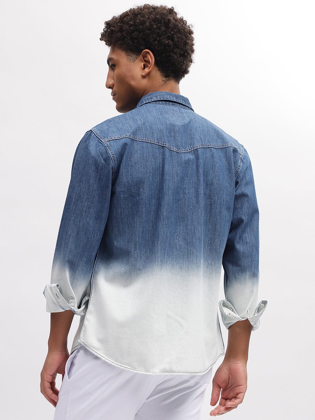 Iconic Men Blue Shirt Collar Shirt