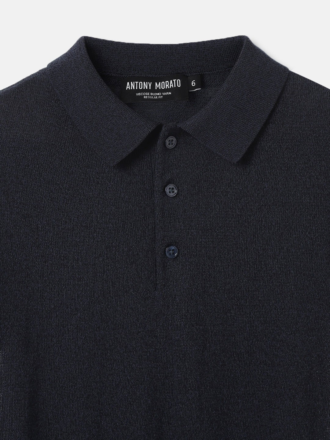 Antony Morato Kids Blue Solid Polo Collar Short Sleeves Tshirt