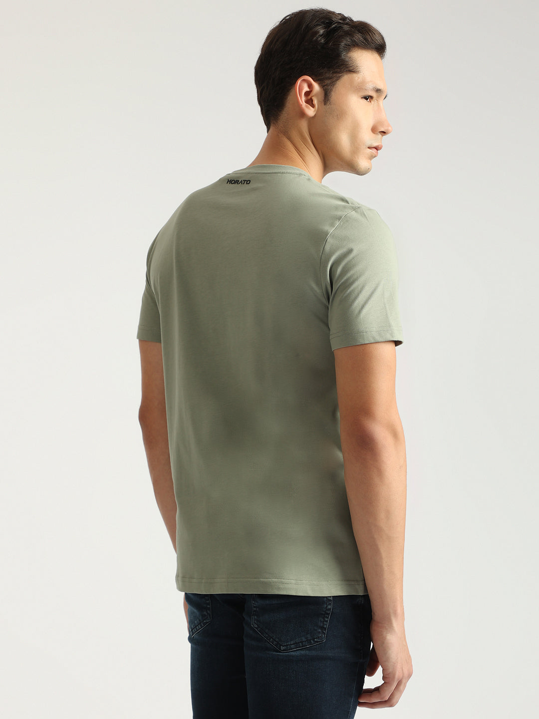Antony Morato Men Green Printed Round Neck Short Sleeves Tshirt