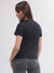 True Religion Women Black Printed Round Neck Short Sleeves T-shirt