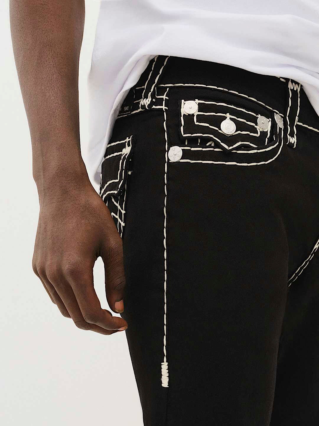 True Religion Men Super T Ricky Straight Fit Mid Rise Jeans