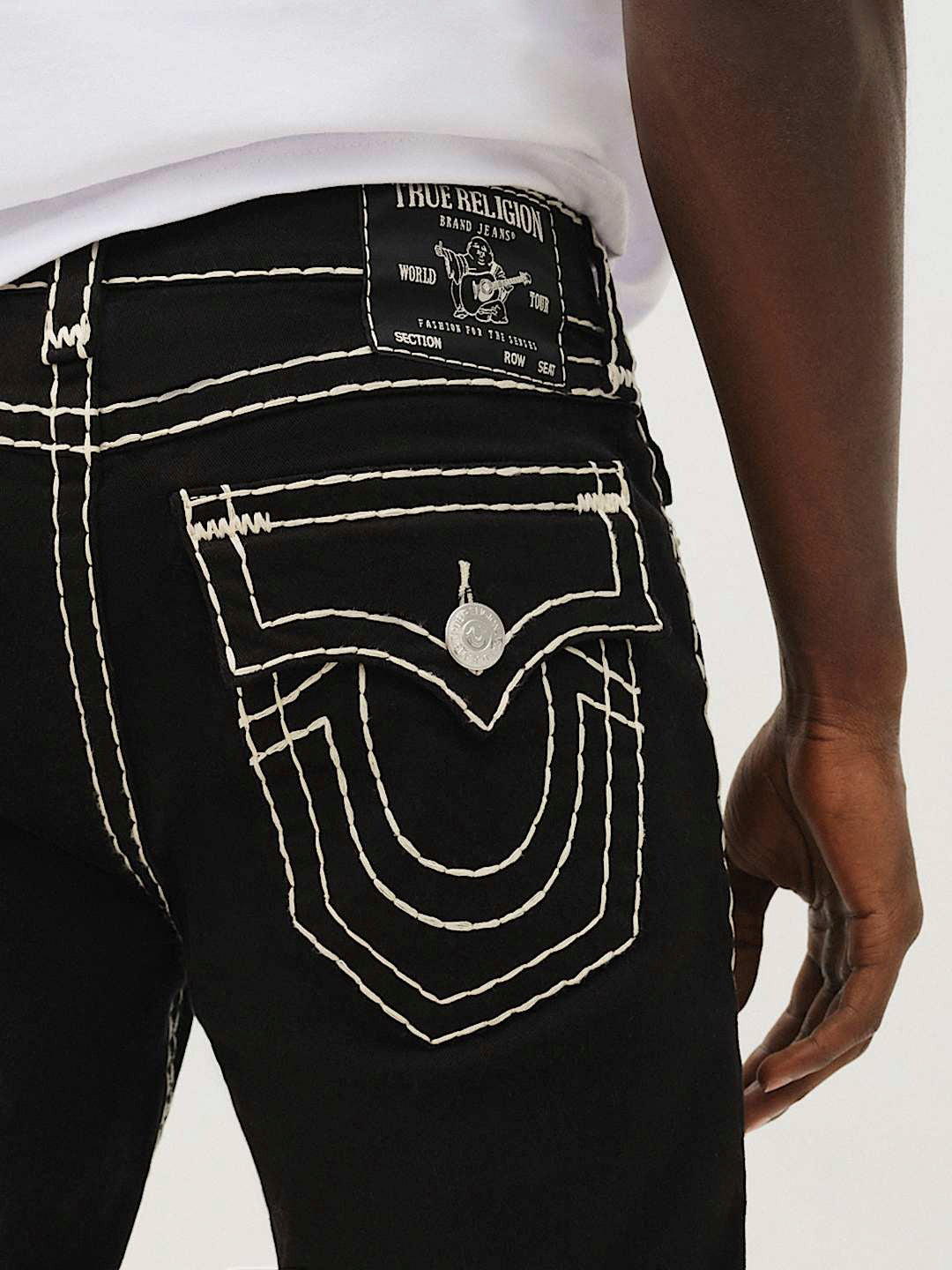 True Religion Men Super T Ricky Straight Fit Mid Rise Jeans