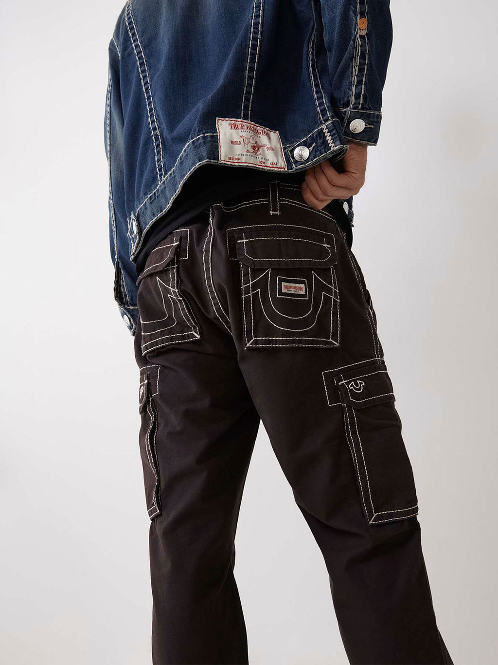 Shop True Religion Men Black Solid Oversized Mid-Rise Cargo