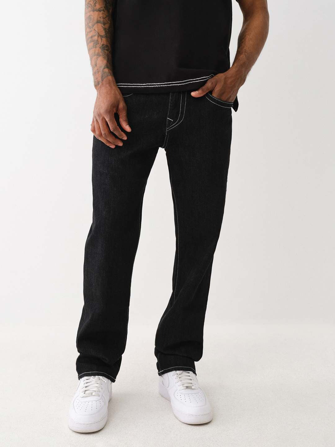 True Religion Men SN Ricky Straight Fit Mid Rise Jeans