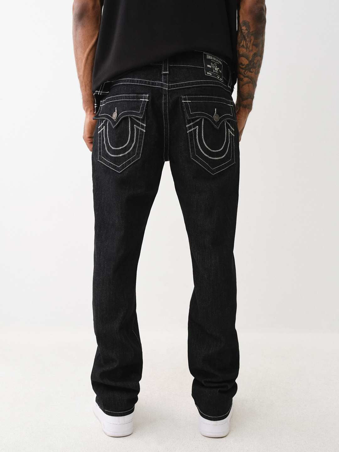 True Religion Straight Fit Black Mid-Rise Jeans For Men – Iconic India