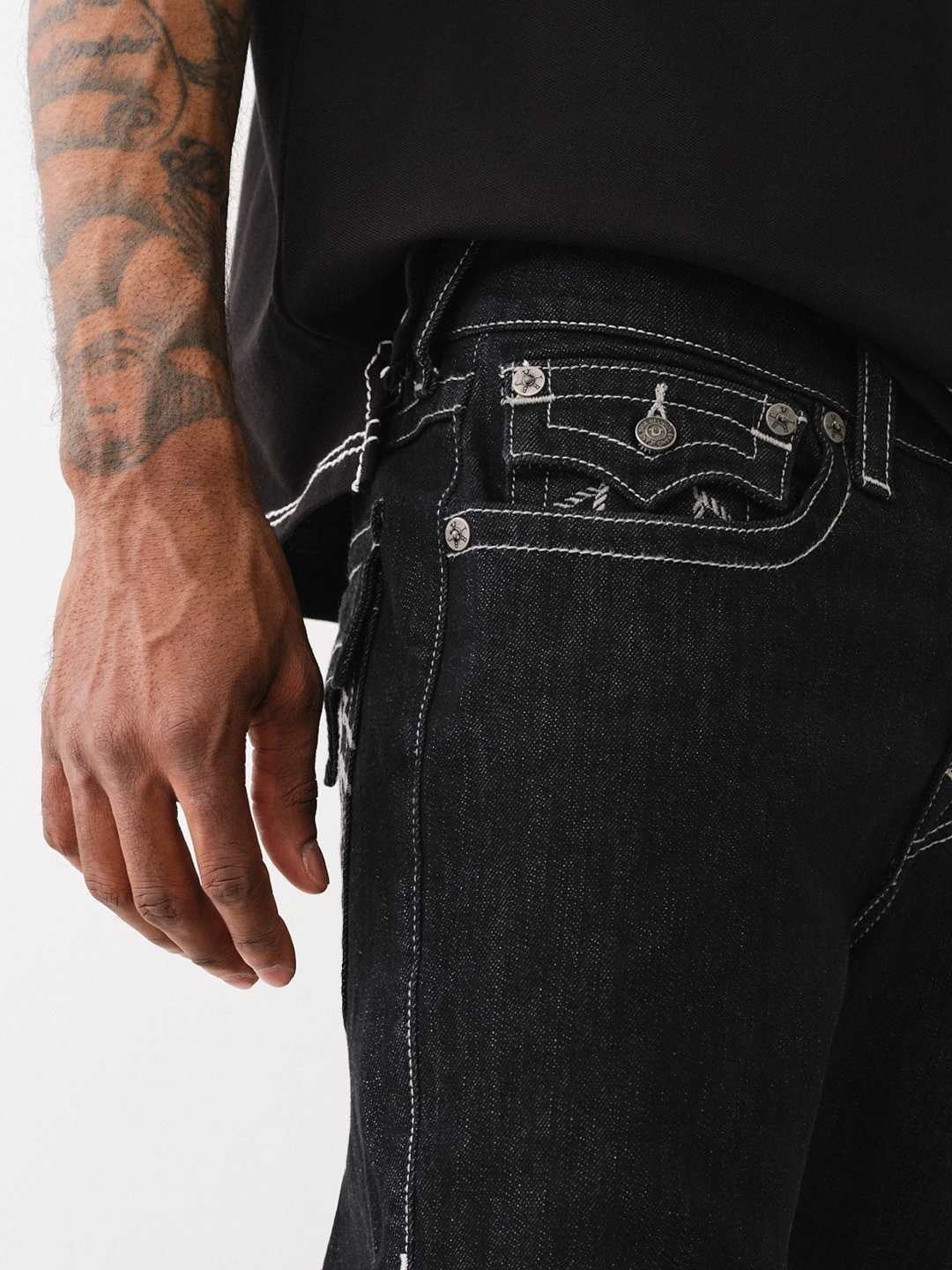 True Religion Straight Fit Black Mid-Rise Jeans For Men – Iconic India