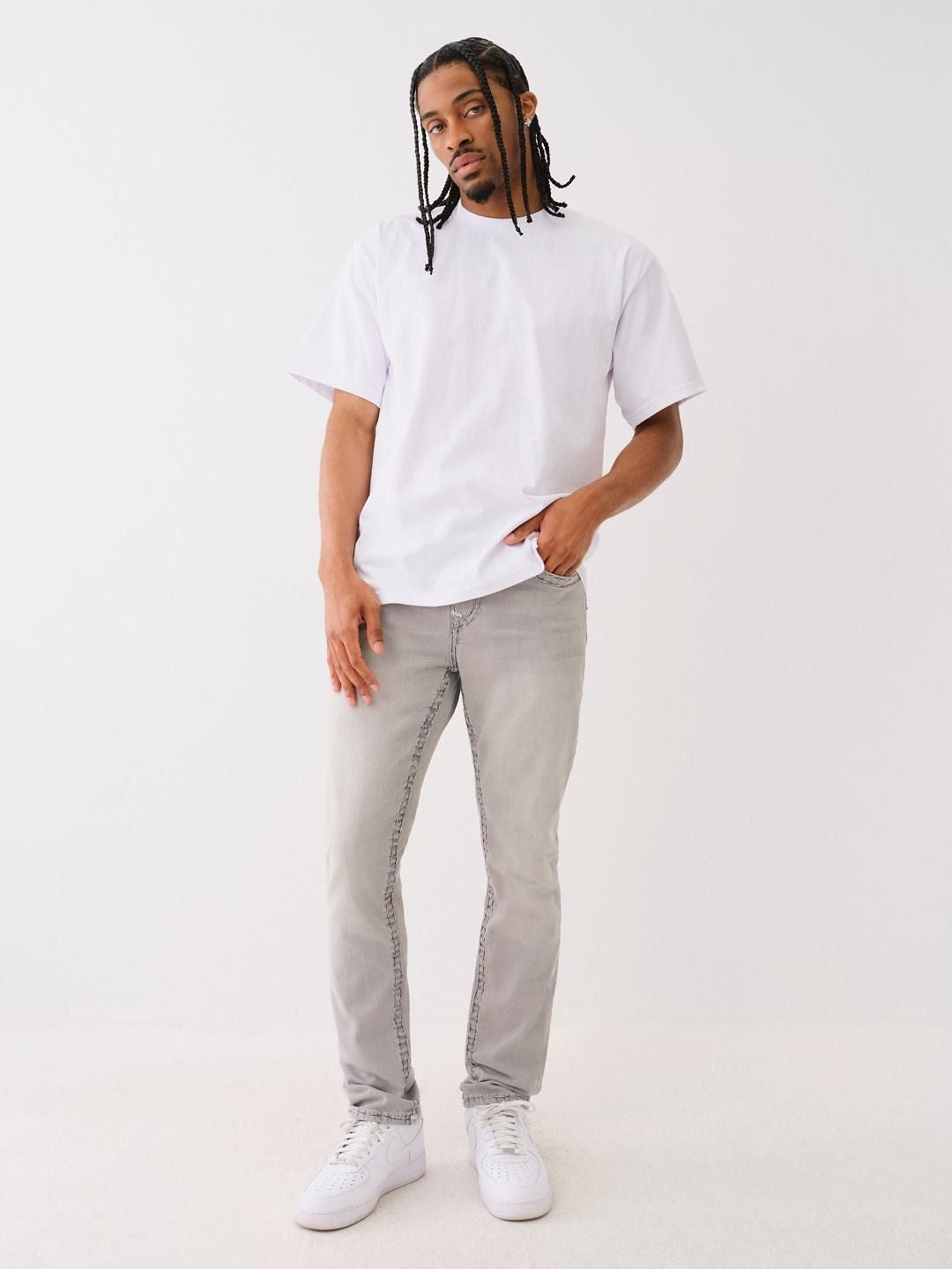 True Religion Men Super T Rocco Slim Fit Mid Rise Jeans