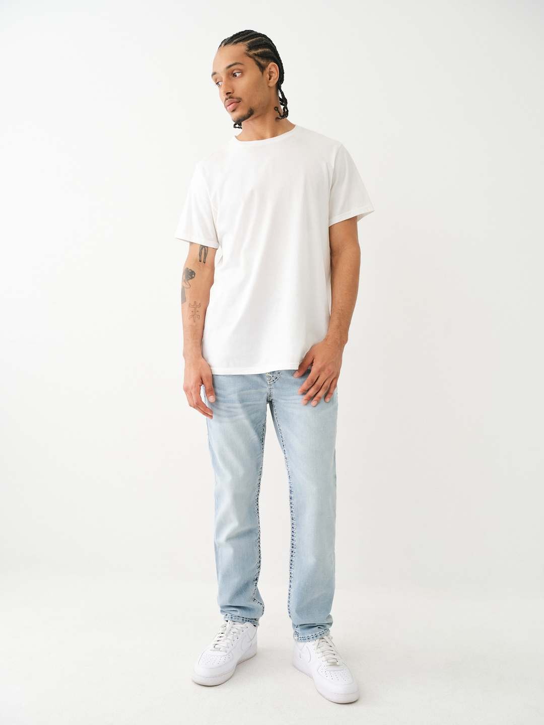 True Religion Men Super T Geno Skinny Fit Light Wash Jeans