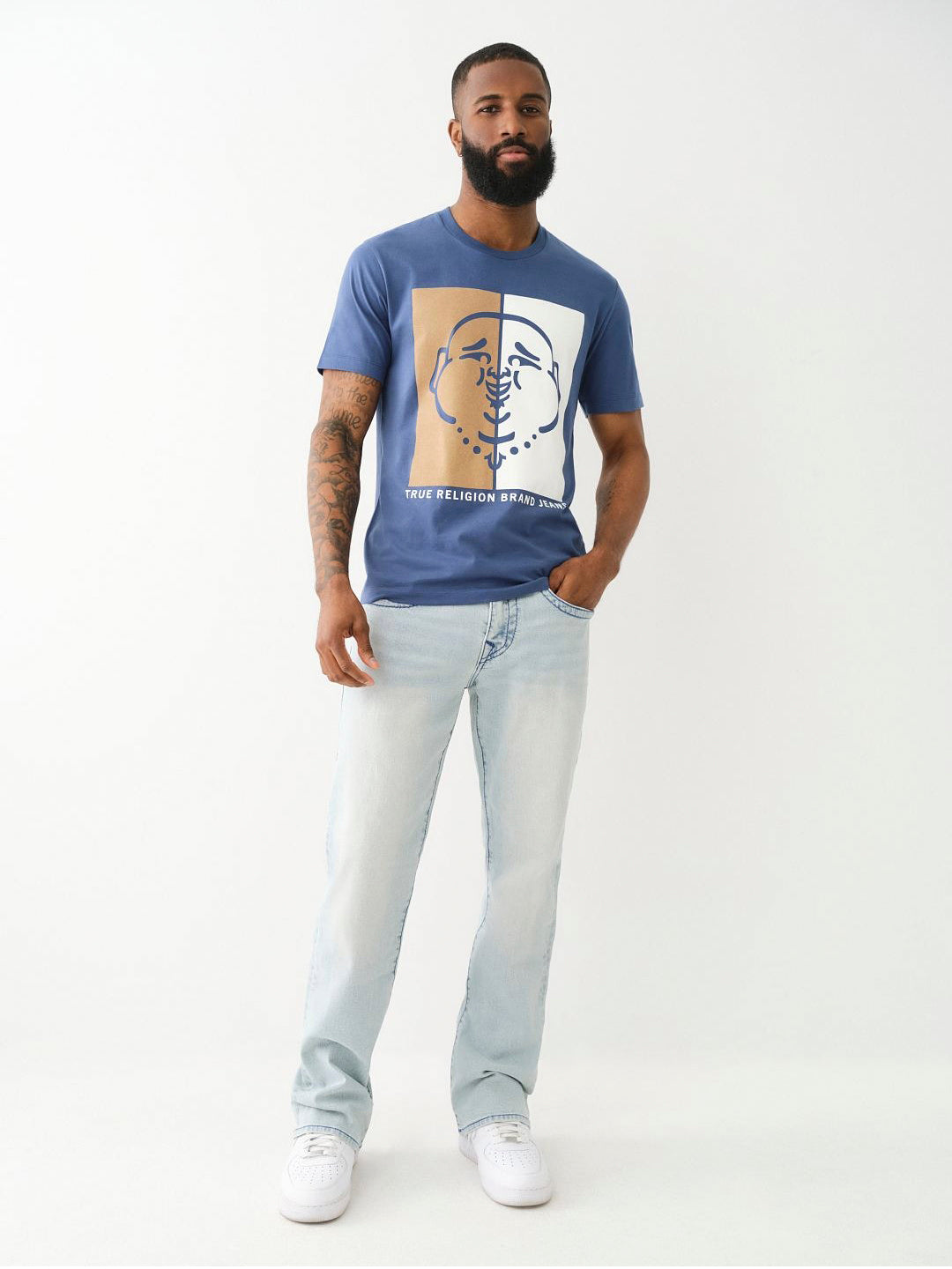 パンツ true religion billy big T Flared denim Shop True Religion Big T Billy Boot Cut Blue Mid-Rise Washed Jeans