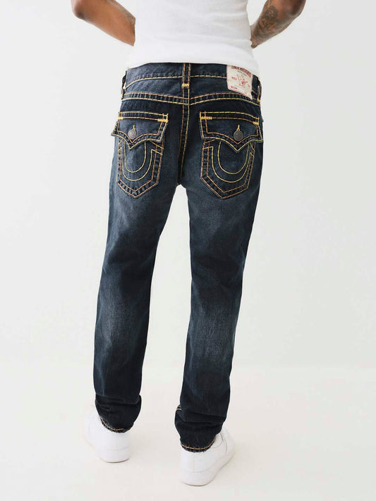True Religion Men SUPER T Rocco Slim Fit Dark Wash Jeans