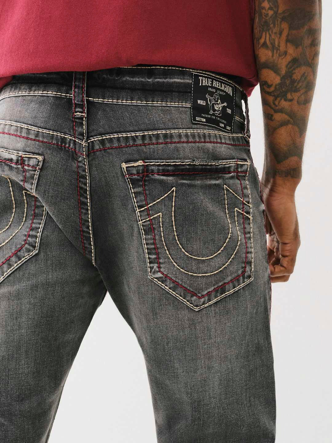 True Religion Men BIG T Rocco Slim Fit Mid Rise Jeans