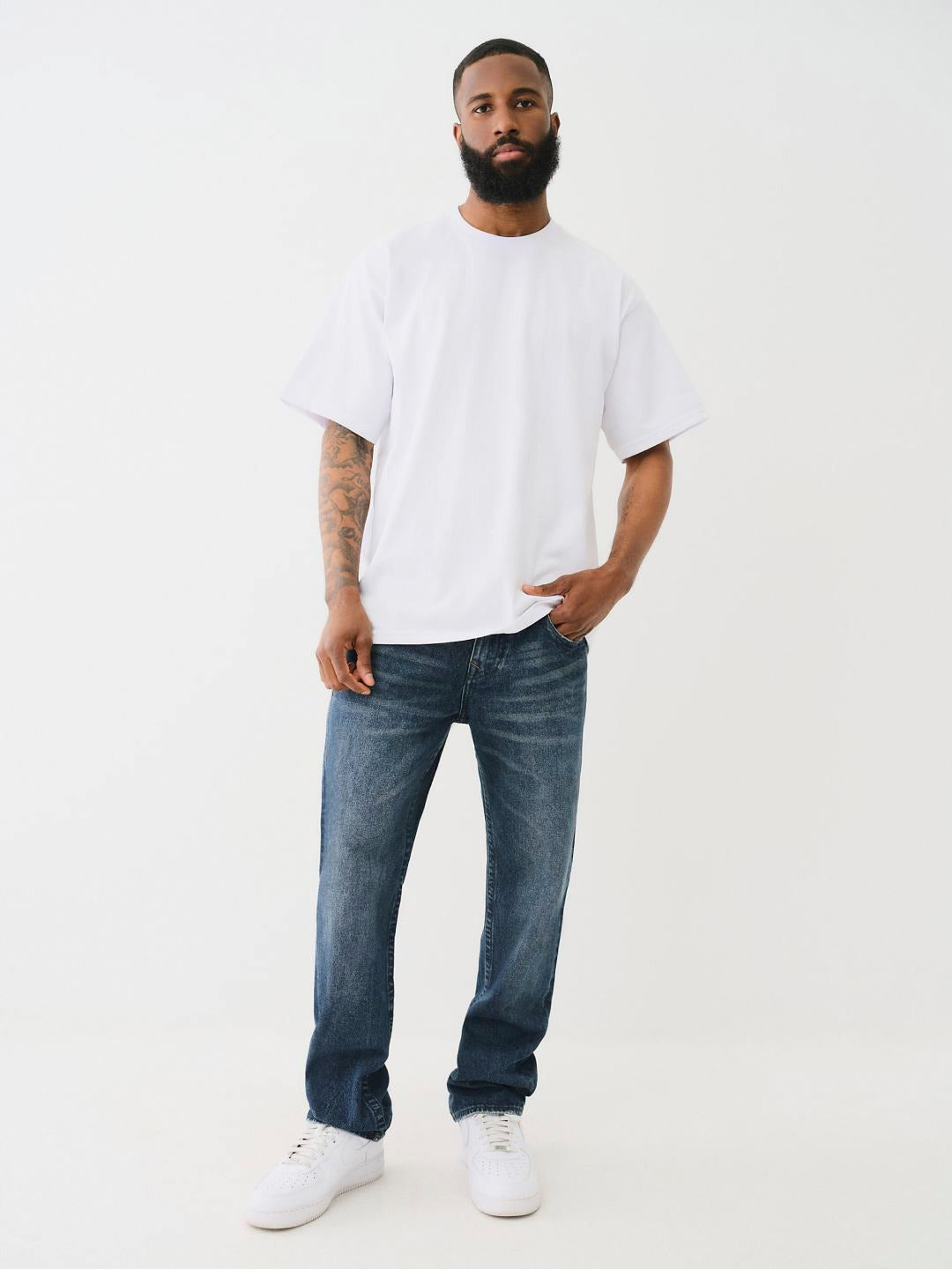 True Religion Men SN Ricky Straight Fit Dark Wash Jeans