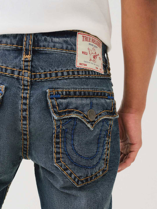 True Religion Men Super T Rocco Slim Fit Dark Wash Jeans