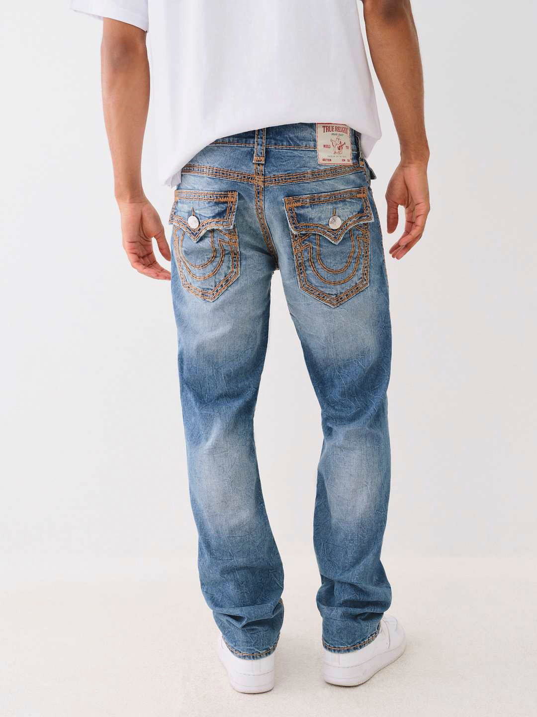 Shop True Religion Super QT Ricky Straight Fit Blue Mid-Rise