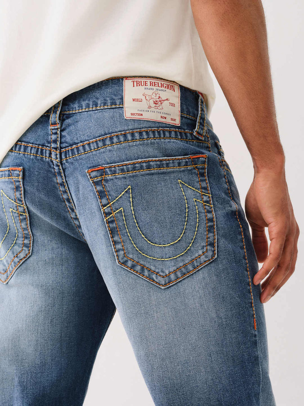 Shop True Religion Big T Billy Bootcut Blue Mid-Rise Washed Jeans 