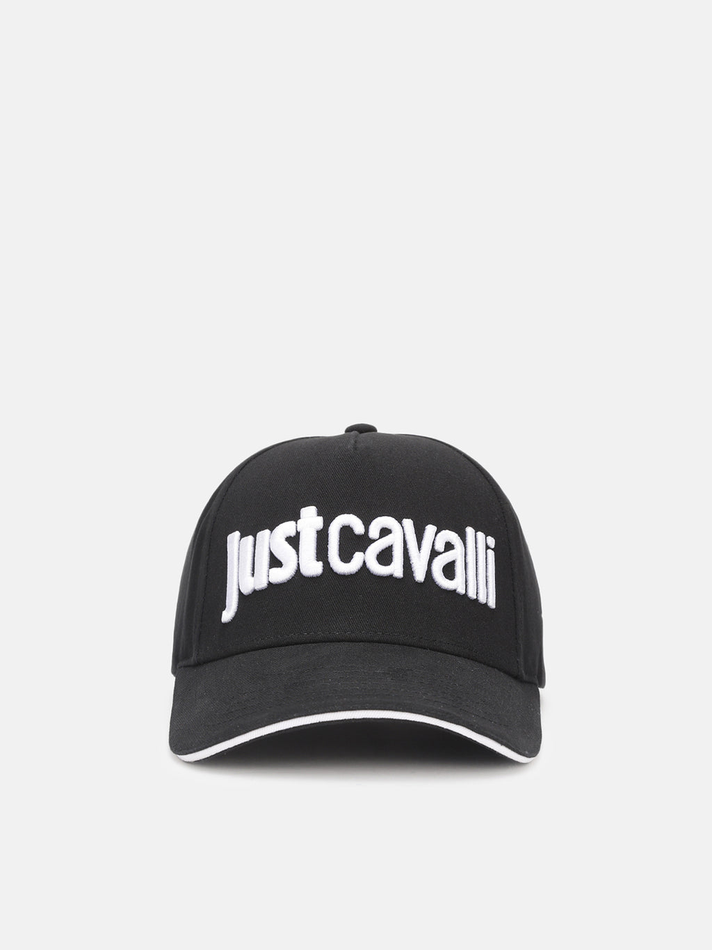 Shop Just Cavalli Men Black Embroidered Baseball Cap Online