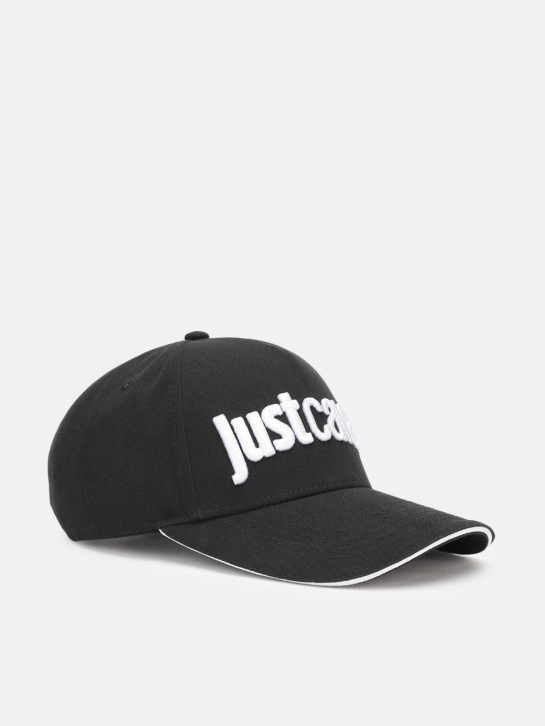 Just Cavalli Men Black Embroidered Baseball Caps