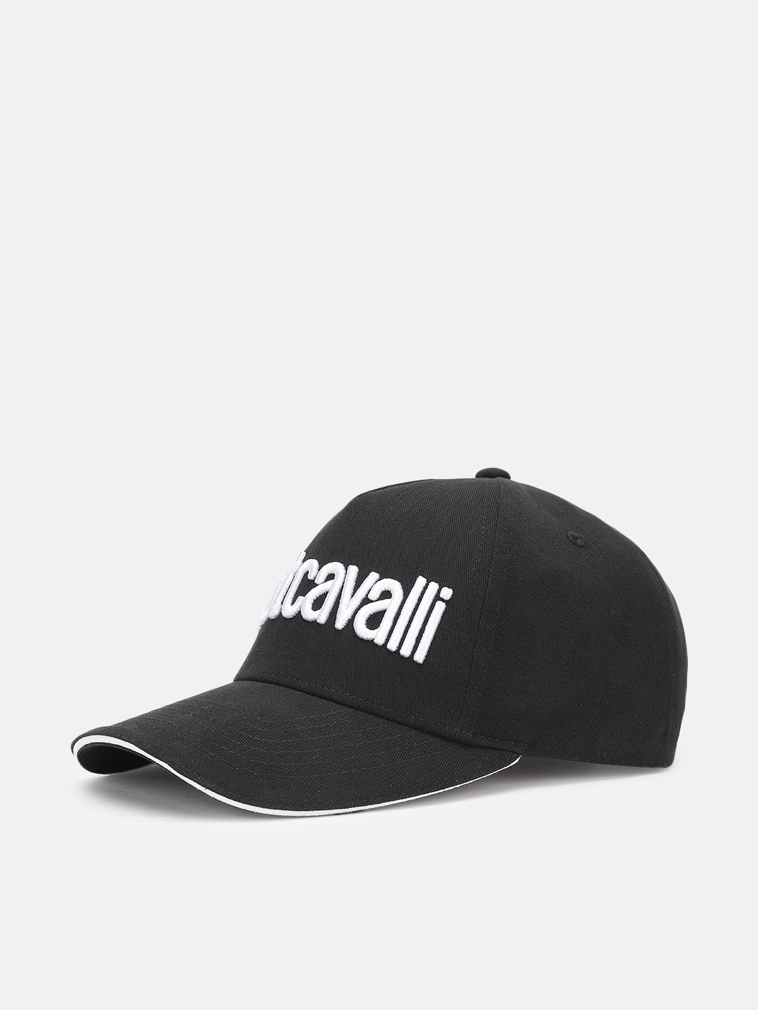Just Cavalli Men Black Embroidered Baseball Caps