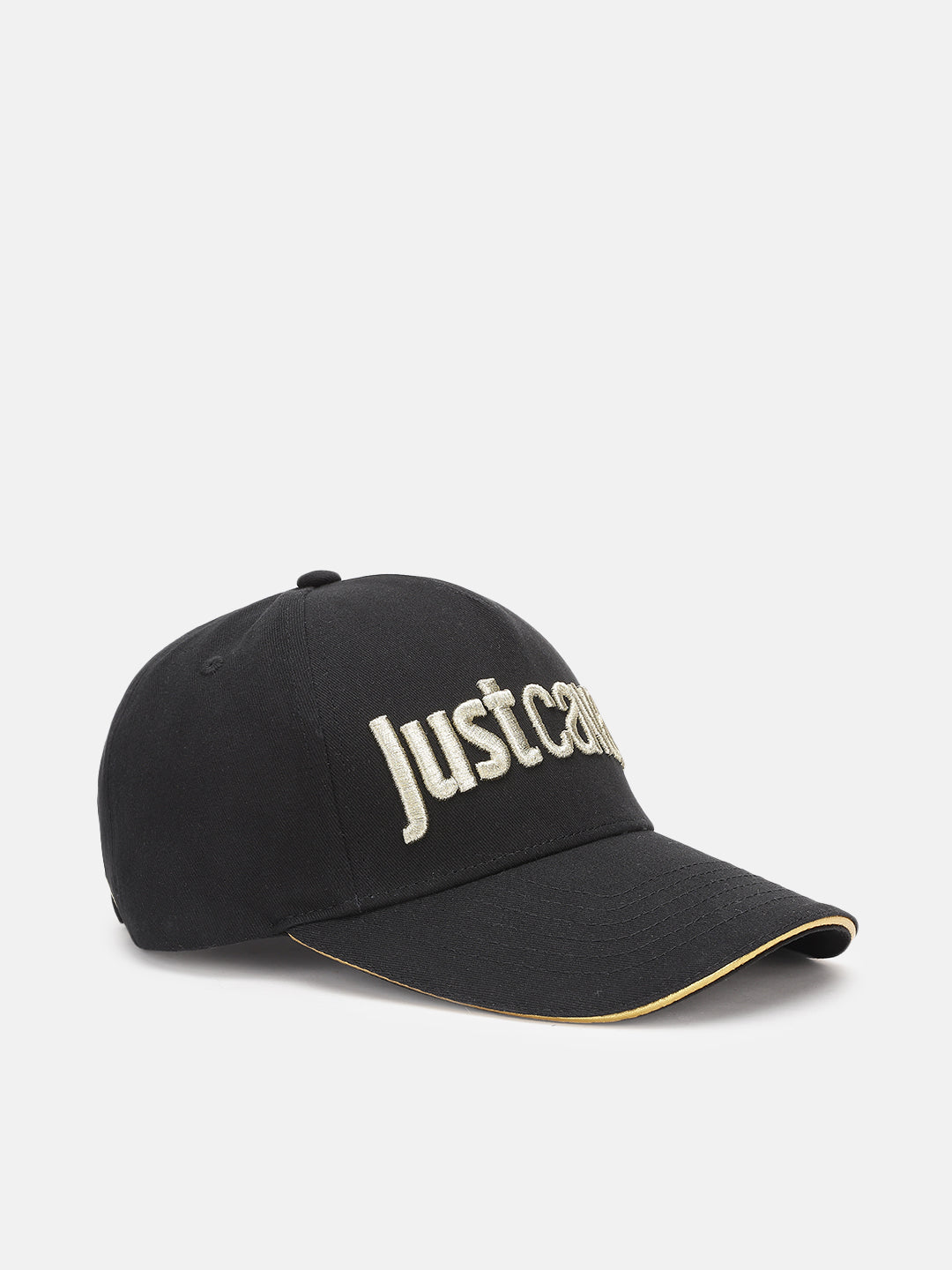 Just Cavalli Men Black Embroidered Baseball Caps