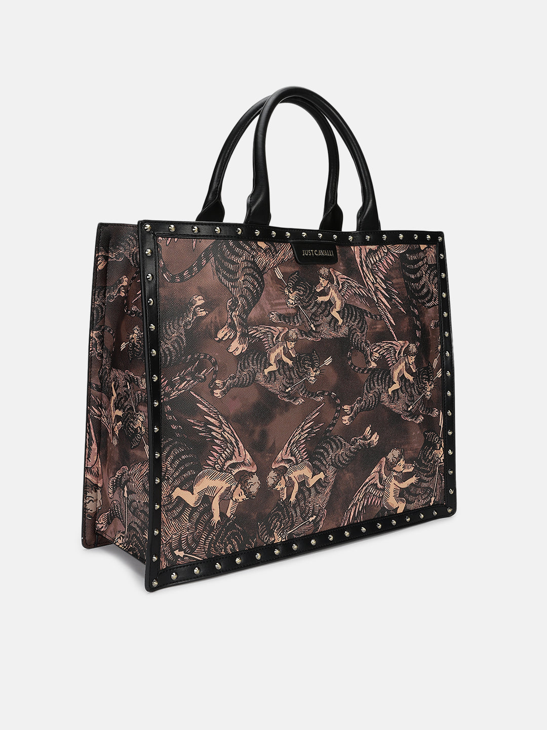 Just Cavalli Women Brown Printed Tote Bags