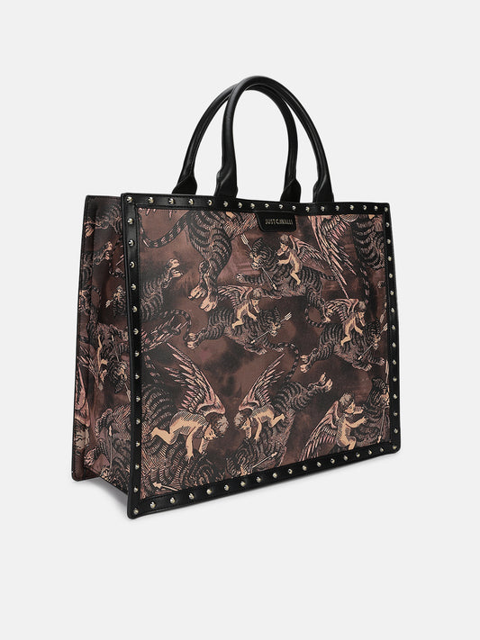 Just Cavalli Women Brown Printed Tote Bags