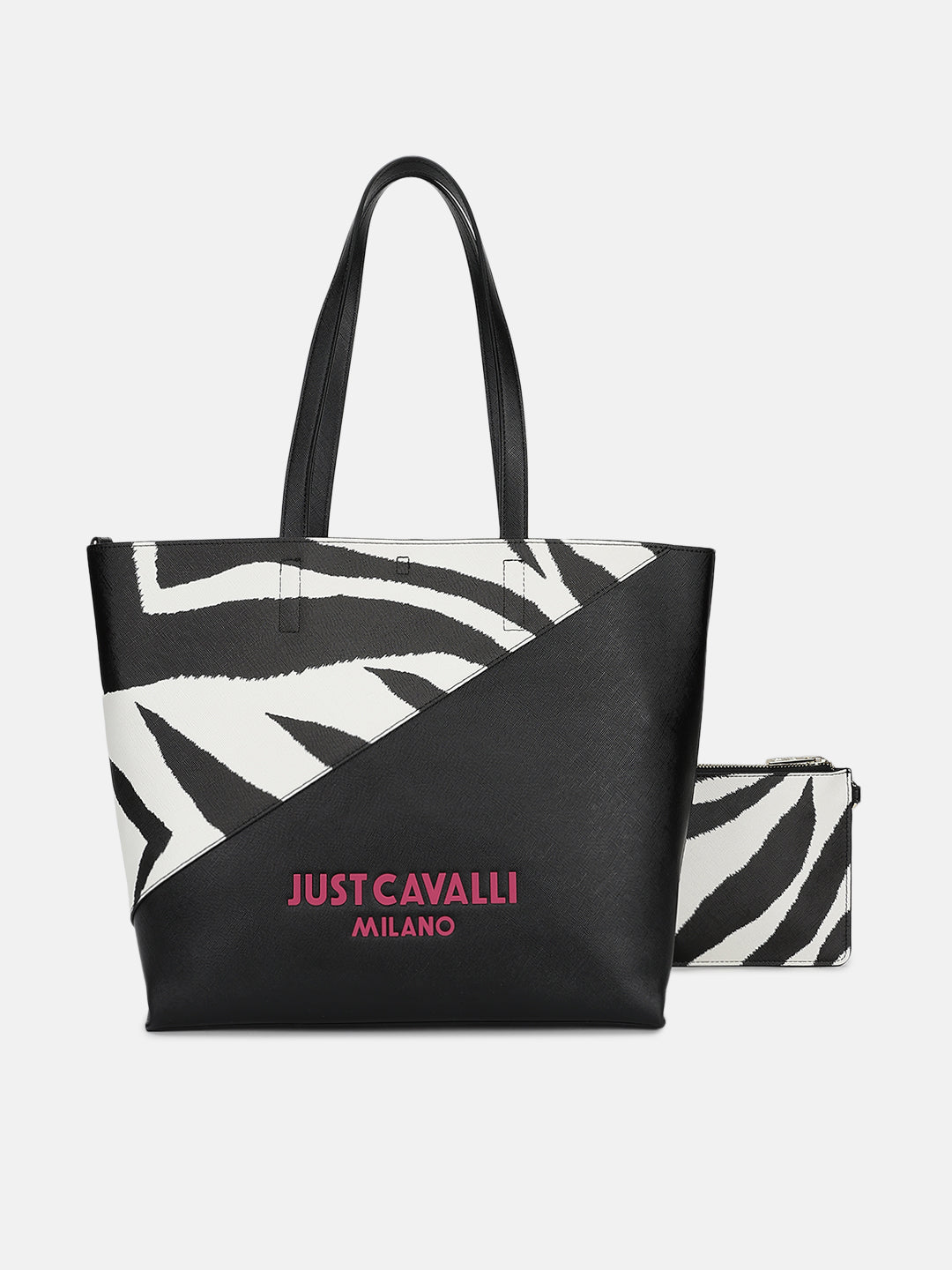 Just Cavalli Women Black Printed Tote Bags