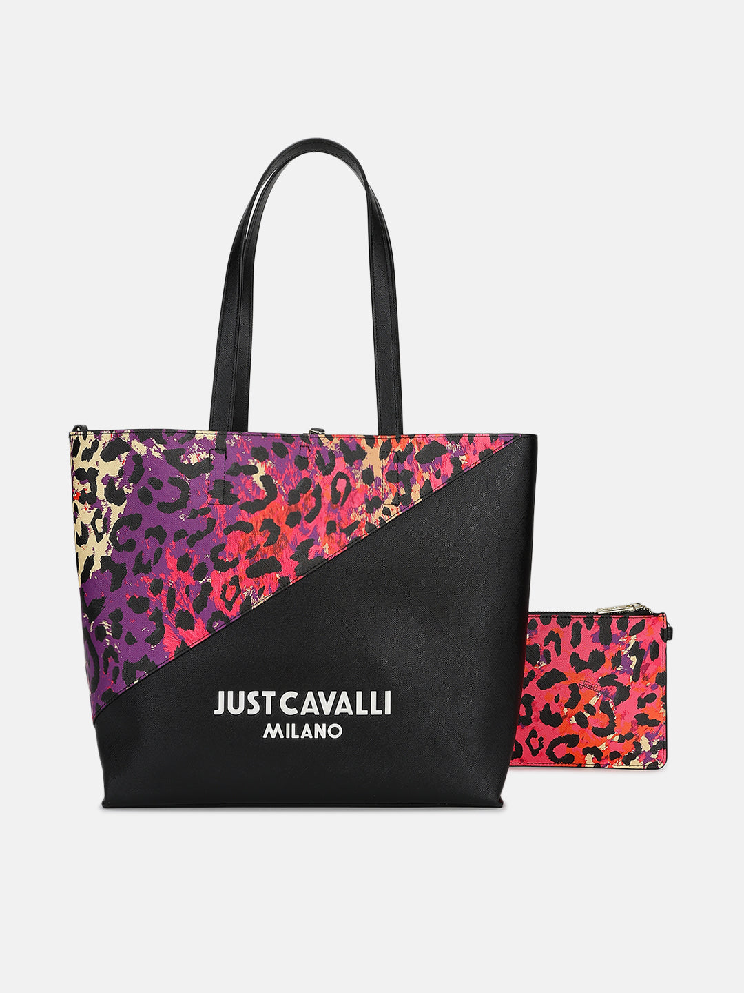 Just Cavalli Women Pink Printed Tote Bags