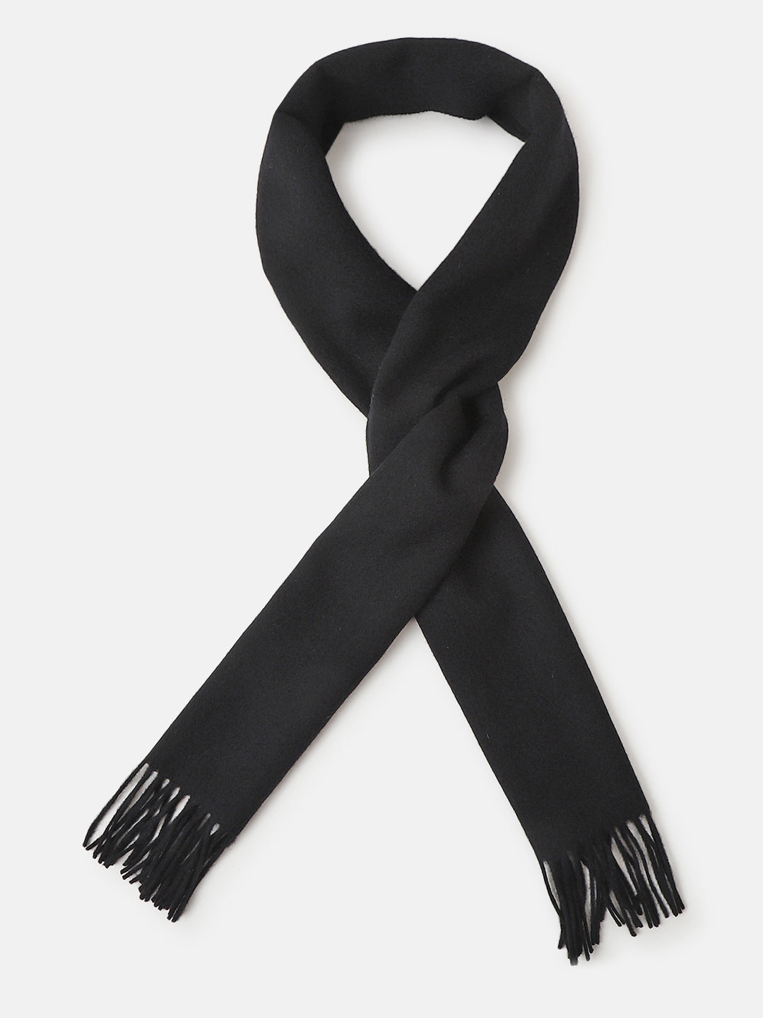 Bruun & Stengade Men Black Solid Fringed Muffler