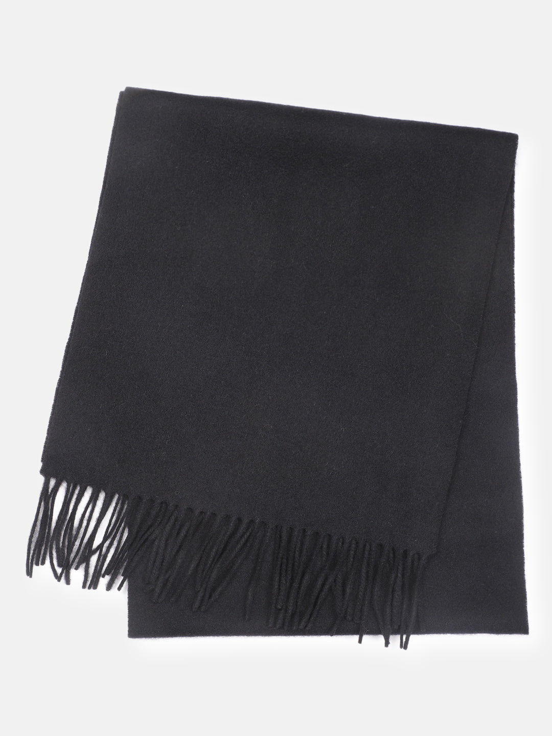 Bruun & Stengade Men Black Solid Fringed Muffler