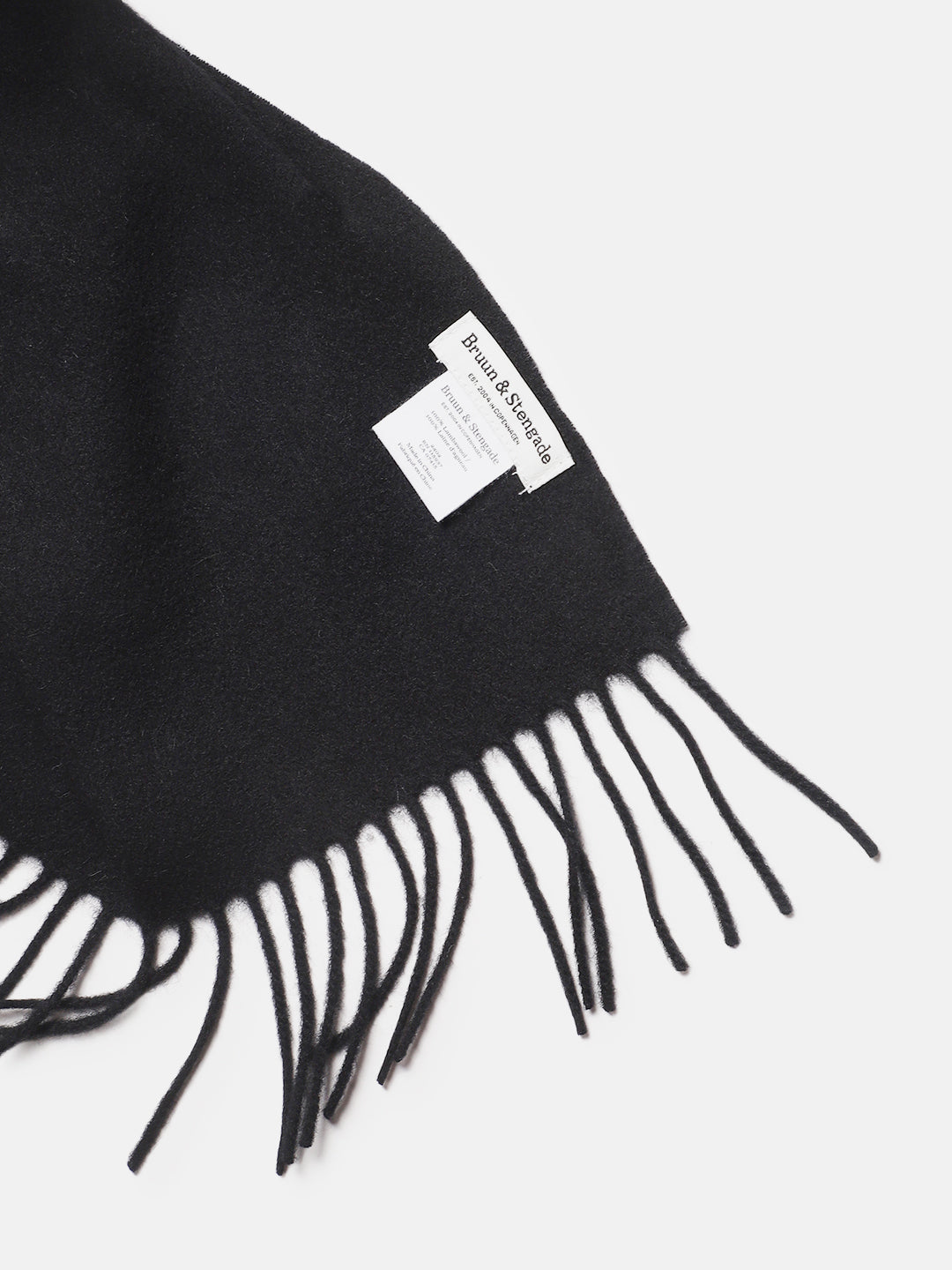 Bruun & Stengade Men Black Solid Fringed Muffler