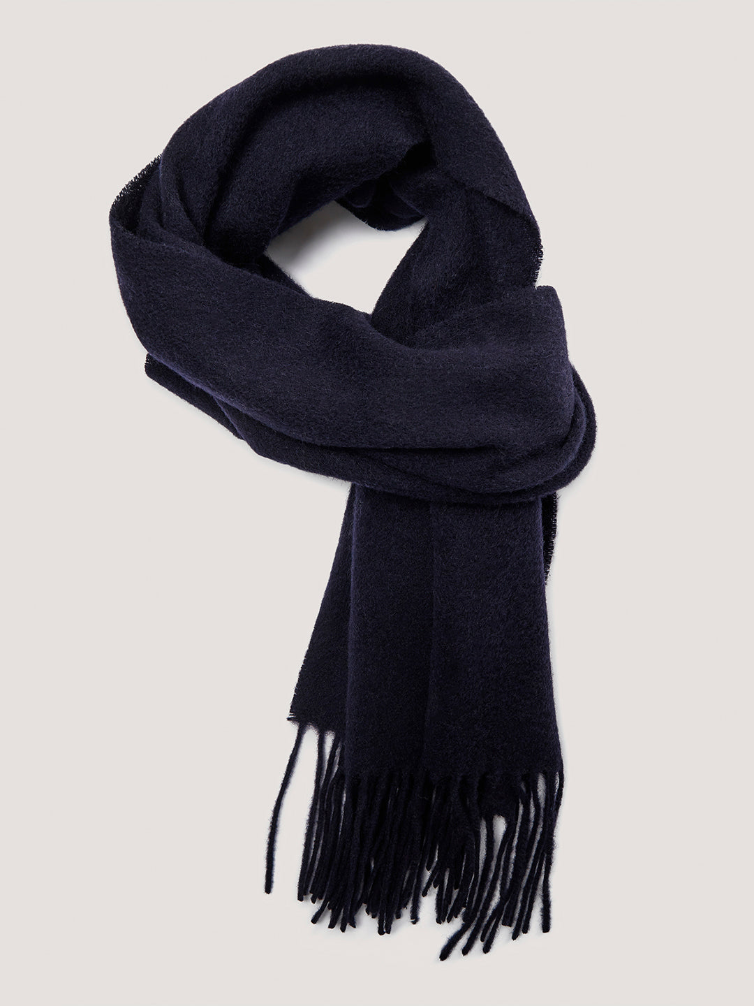 Bruun & Stengade Men Blue Solid Fringed Muffler