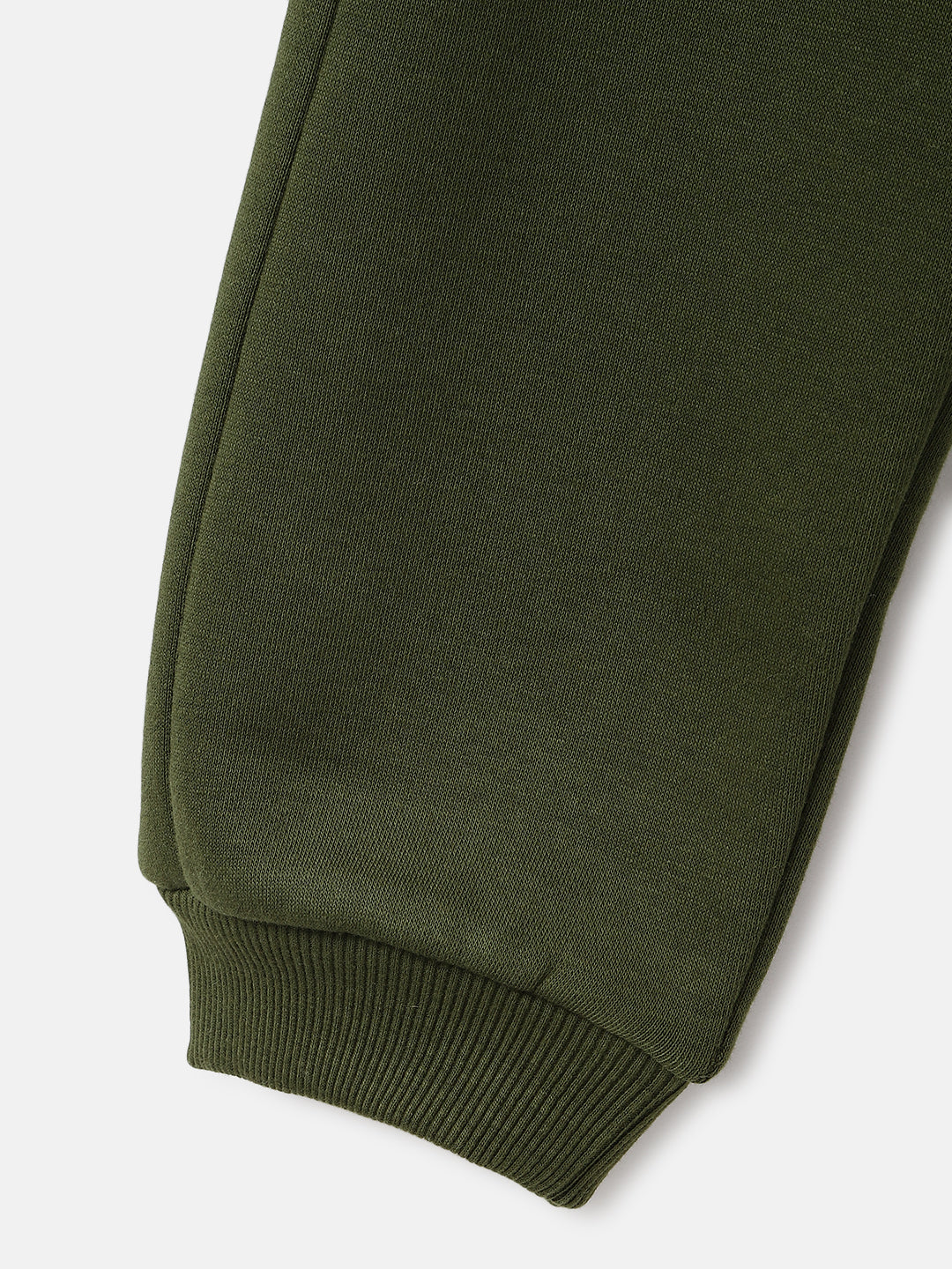 Blue Giraffe Boys Olive Solid Regular Fit Mid-Rise Jogger Style Track Pants