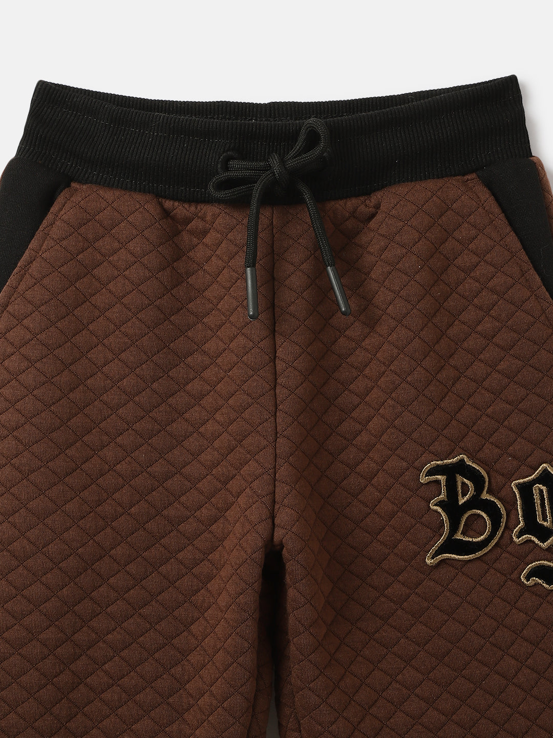 Blue Giraffe Boys Brown Solid Regular Fit Mid-Rise Jogger Style Track Pants