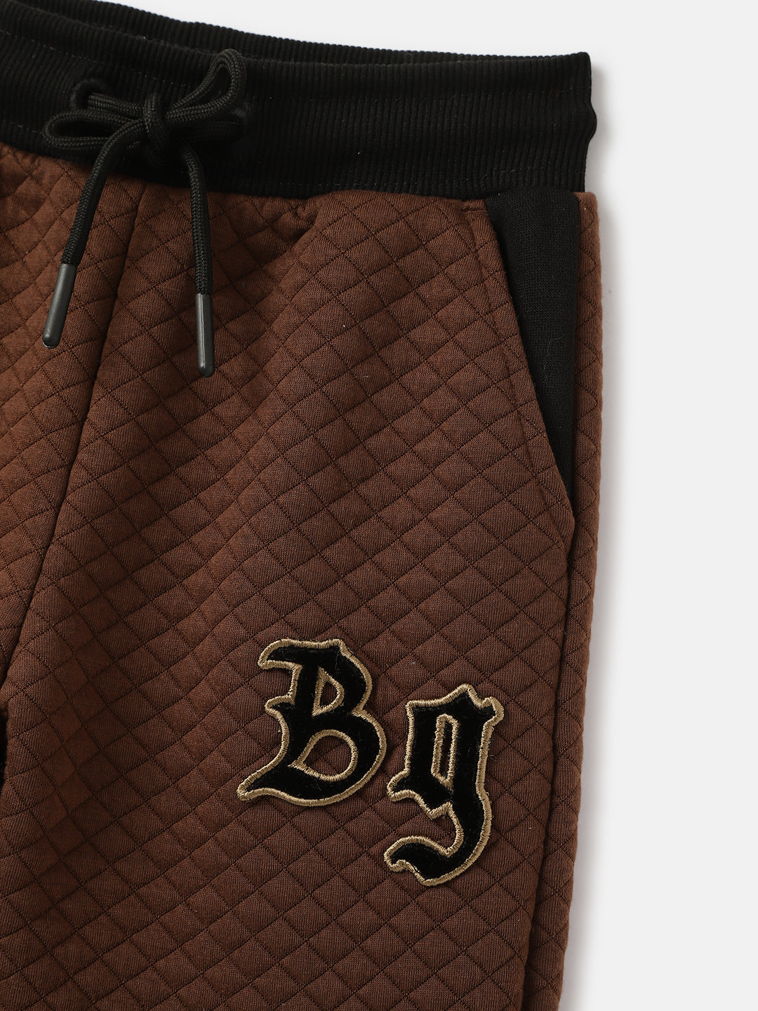 Blue Giraffe Boys Brown Solid Regular Fit Mid-Rise Jogger Style Track Pants