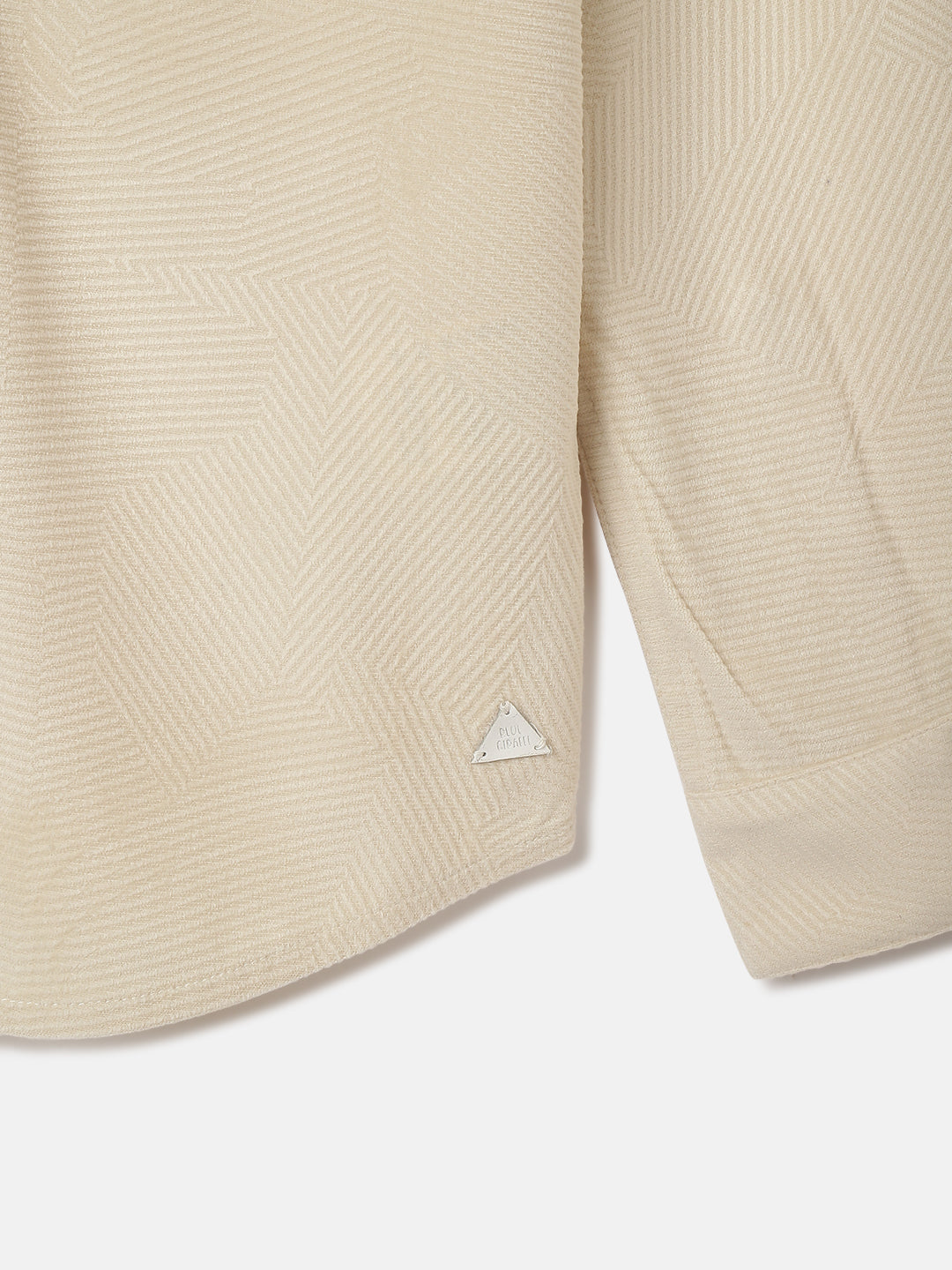 Blue Giraffe Boys Off White Solid Spread Collar Full Sleeves Shirt