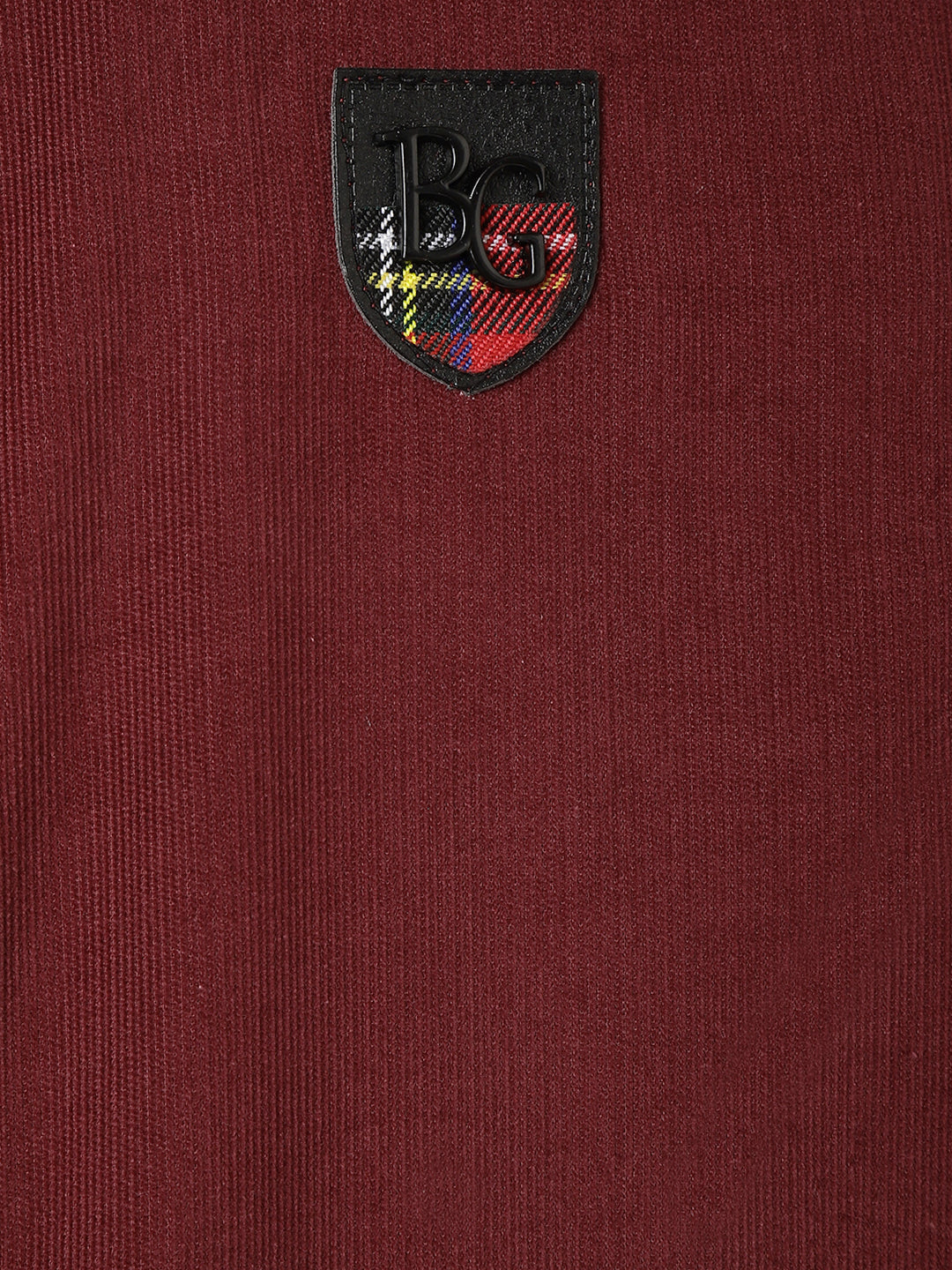 Blue Giraffe Boys Wine Solid Spread Collar Full Sleeves Shirt