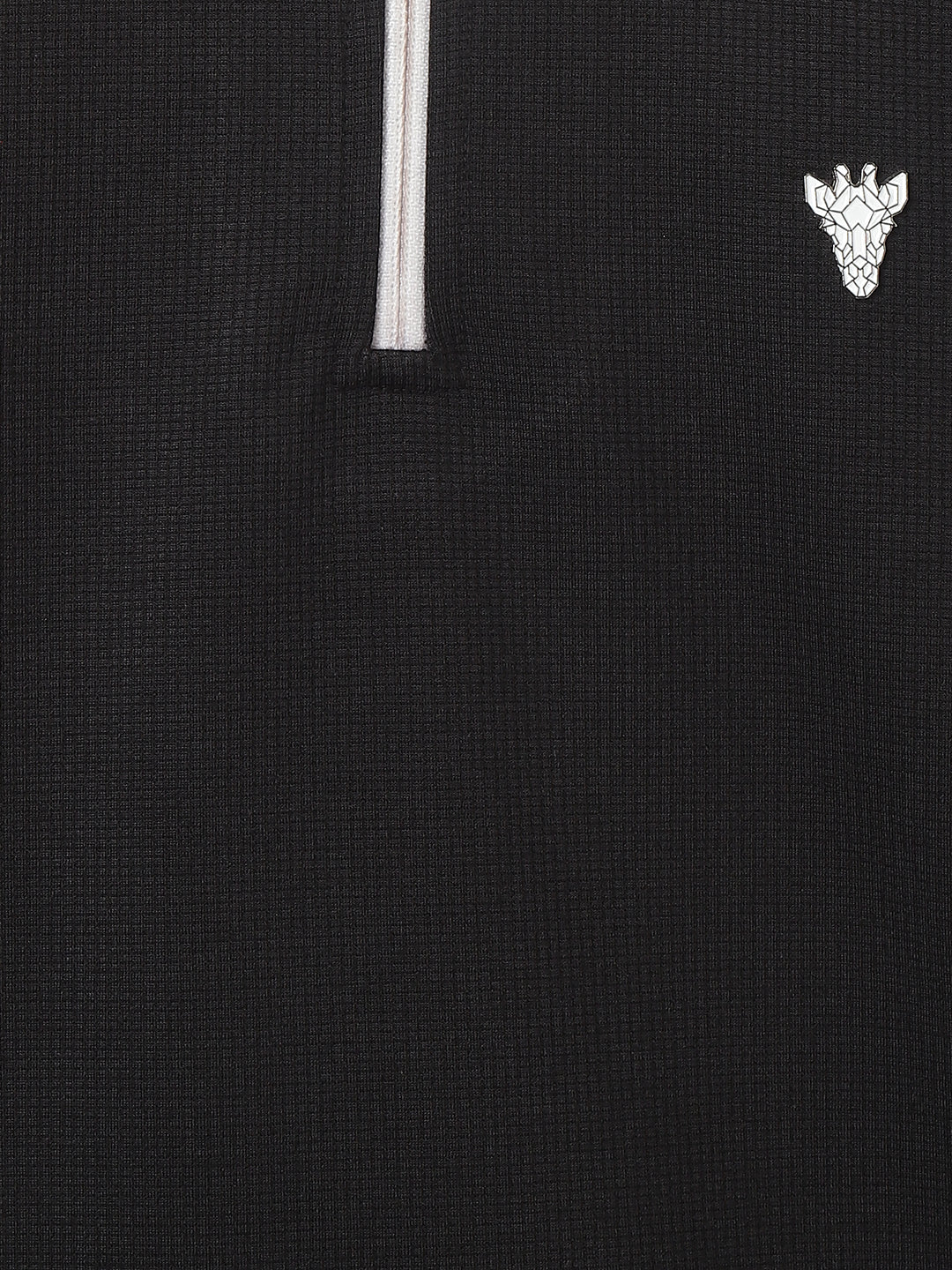 Blue Giraffe Boys Black Solid Polo Collar Short Sleeves Tshirt