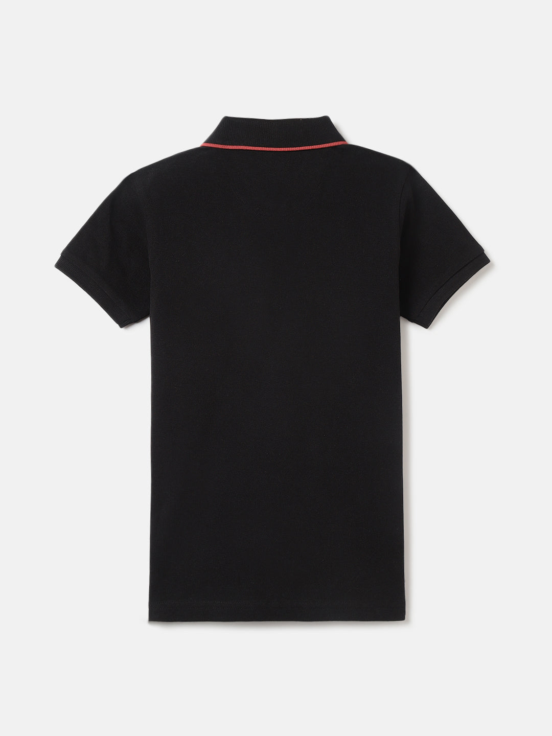 Blue Giraffe Boys Black Solid Polo Collar Short Sleeves Tshirt