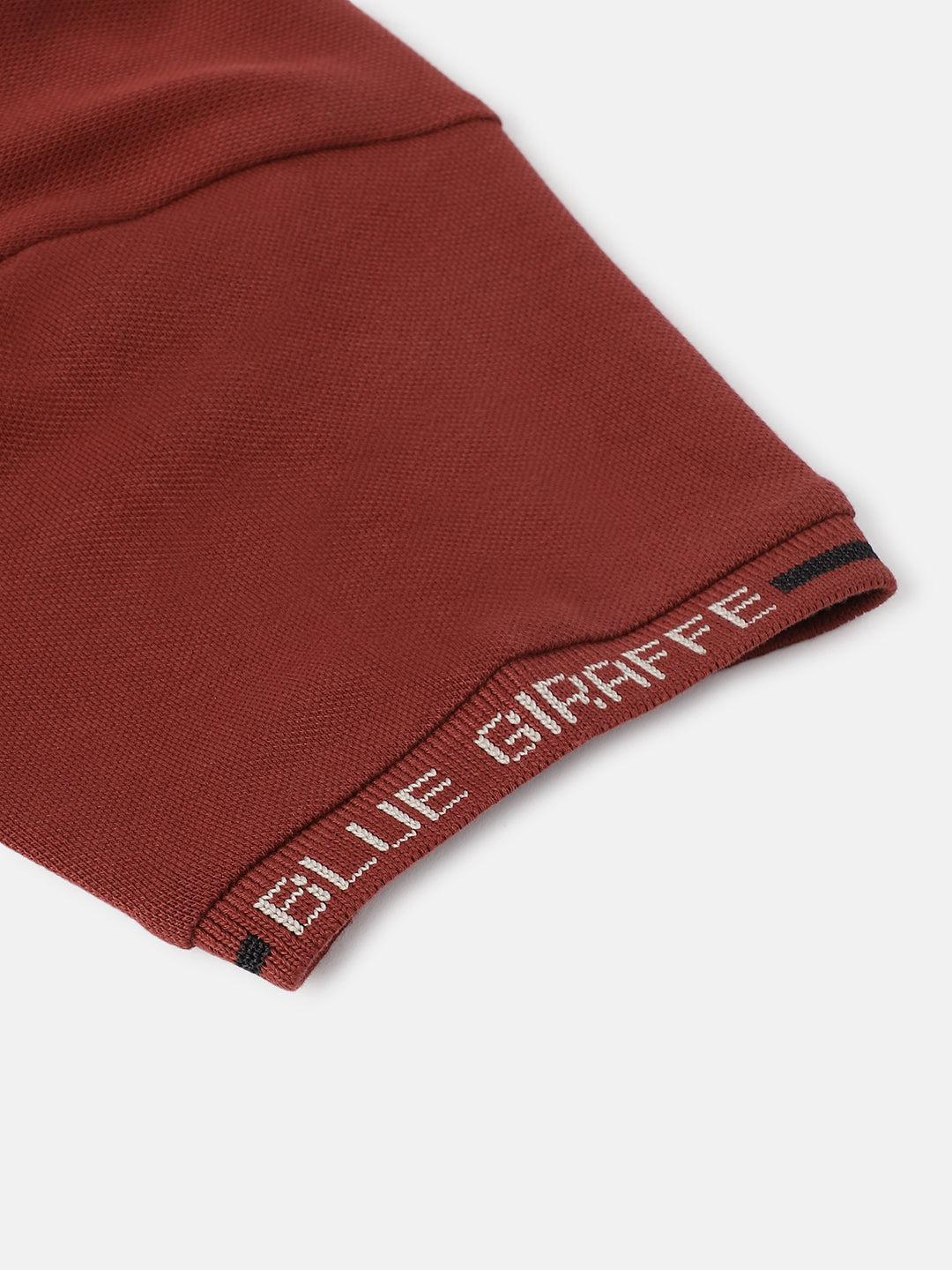 Blue Giraffe Boys Rust Solid Polo Collar Short Sleeves Tshirt