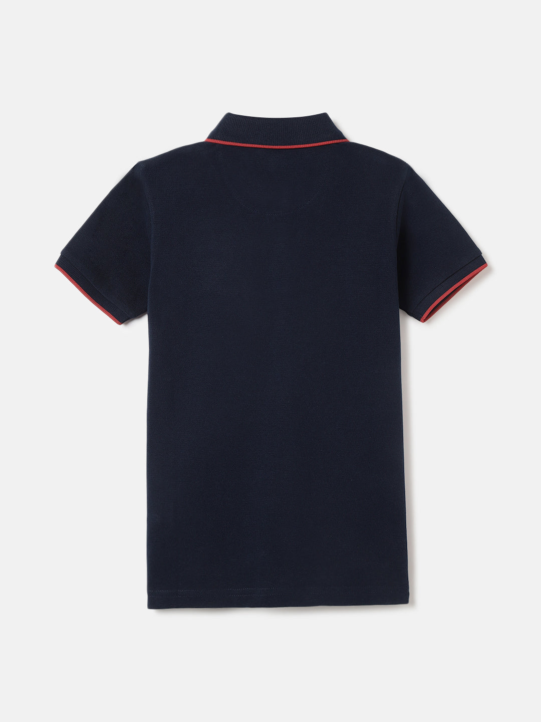 Blue Giraffe Boys Navy Blue Solid Polo Collar Short Sleeves Tshirt