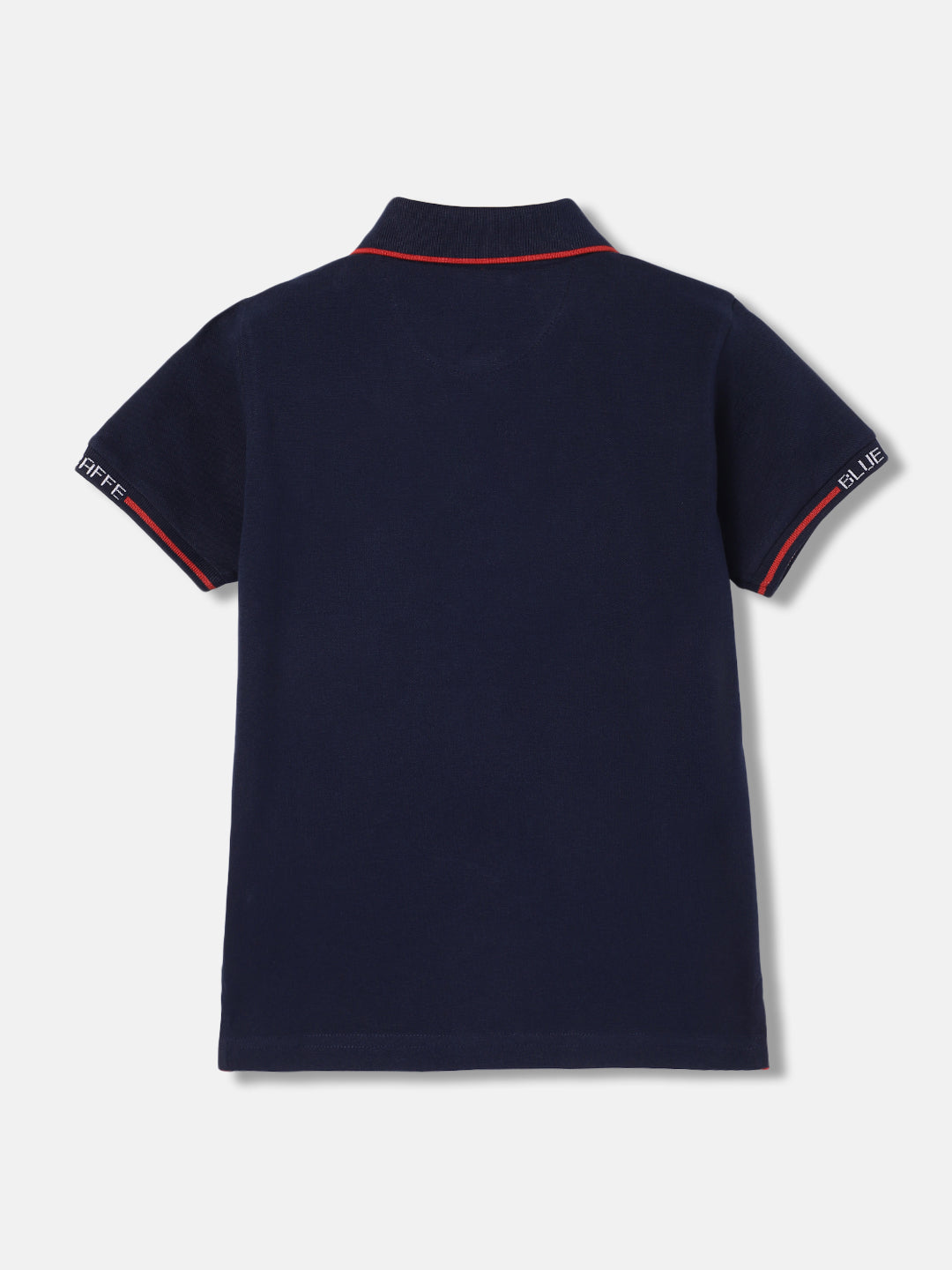Blue Giraffe Boys Navy Solid Polo Collar Short Sleeves Tshirt
