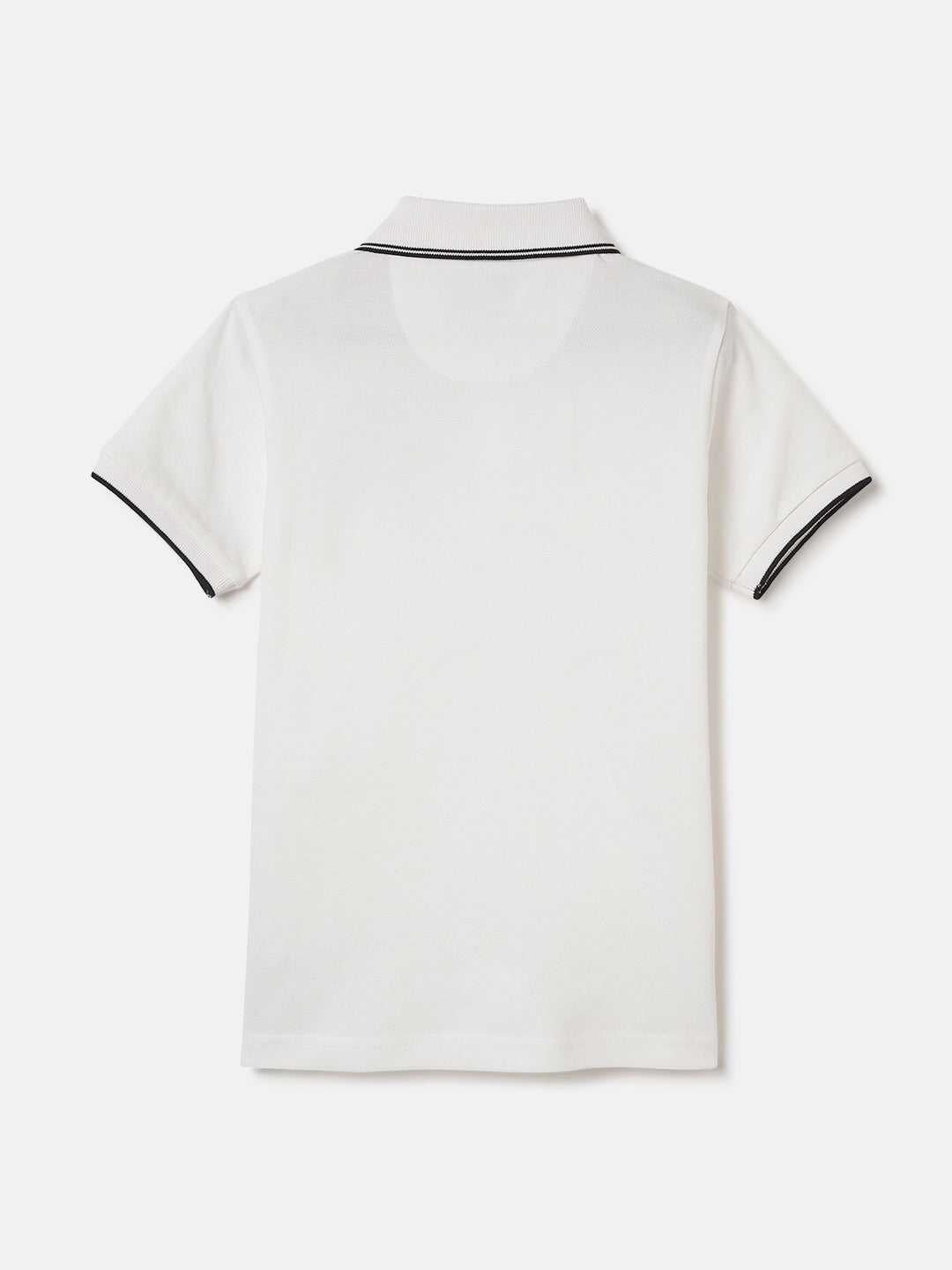 Blue Giraffe Boys White Solid Polo Collar Short Sleeves Tshirt